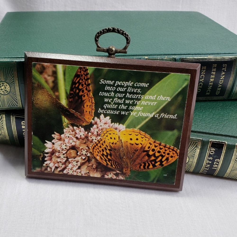 Vintage Butterfly Plaque USA Small